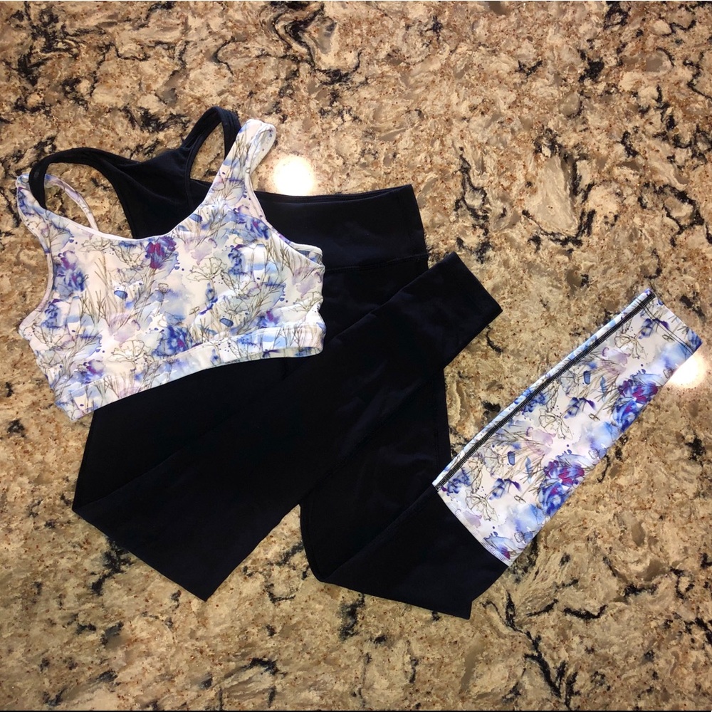 Black & Poppy Swami Leggings & matching Sports Bra